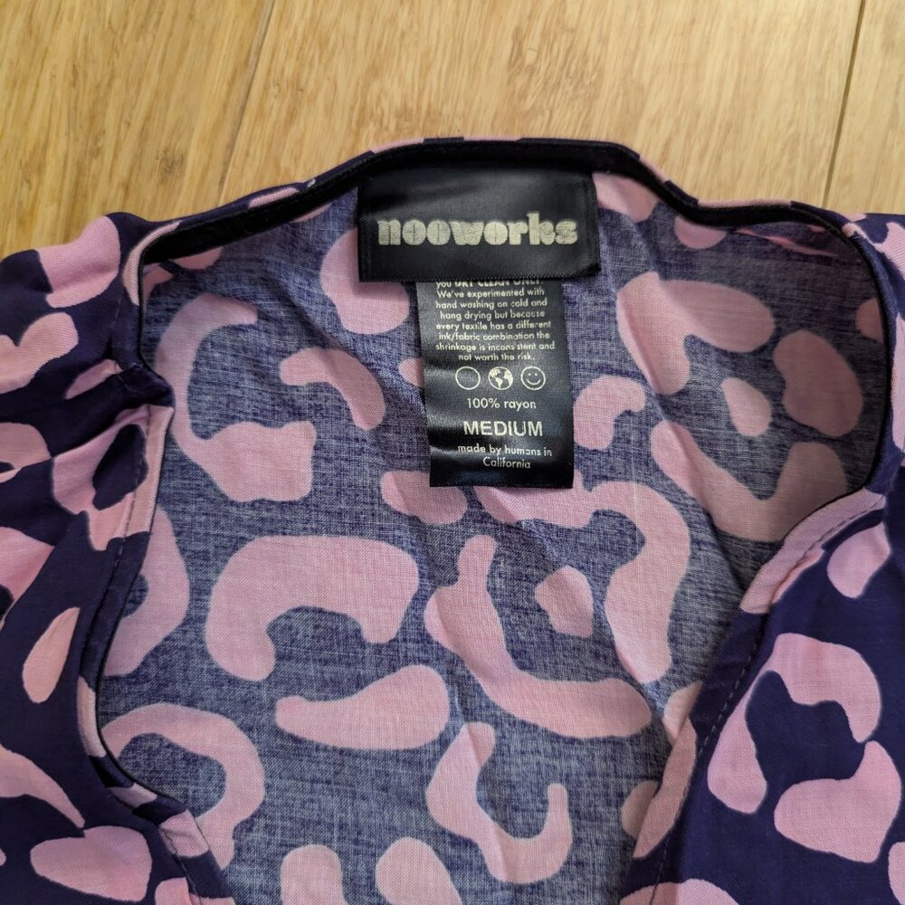 NOOWORKS Annie Leopard / Cheetah Spot Dress Pink Purple Medium - Picture 4 of 6